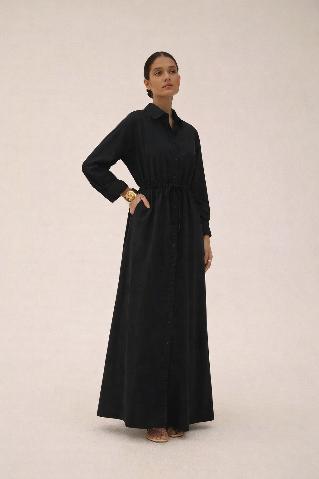DUSK SHIRT DRESS BLACK
