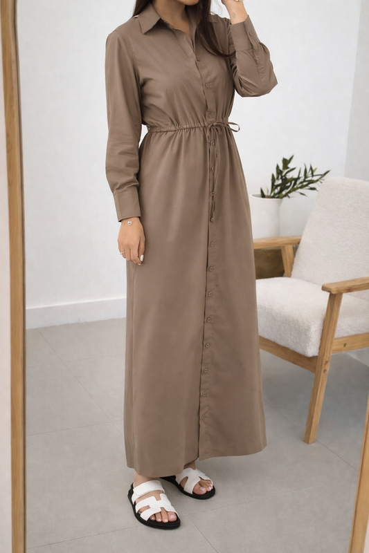 DUSK SHIRT DRESS TAUPE