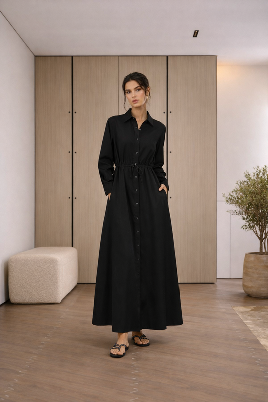 DUSK SHIRT DRESS BLACK