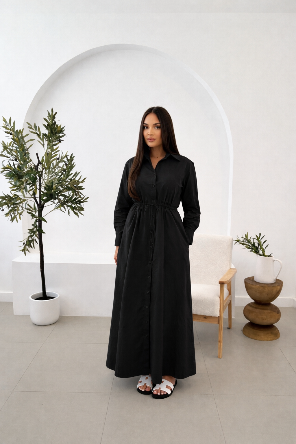 DUSK SHIRT DRESS BLACK