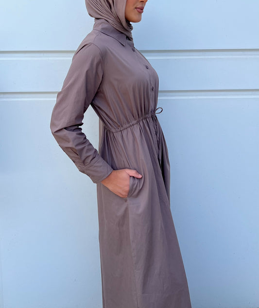 DUSK SHIRT DRESS TAUPE
