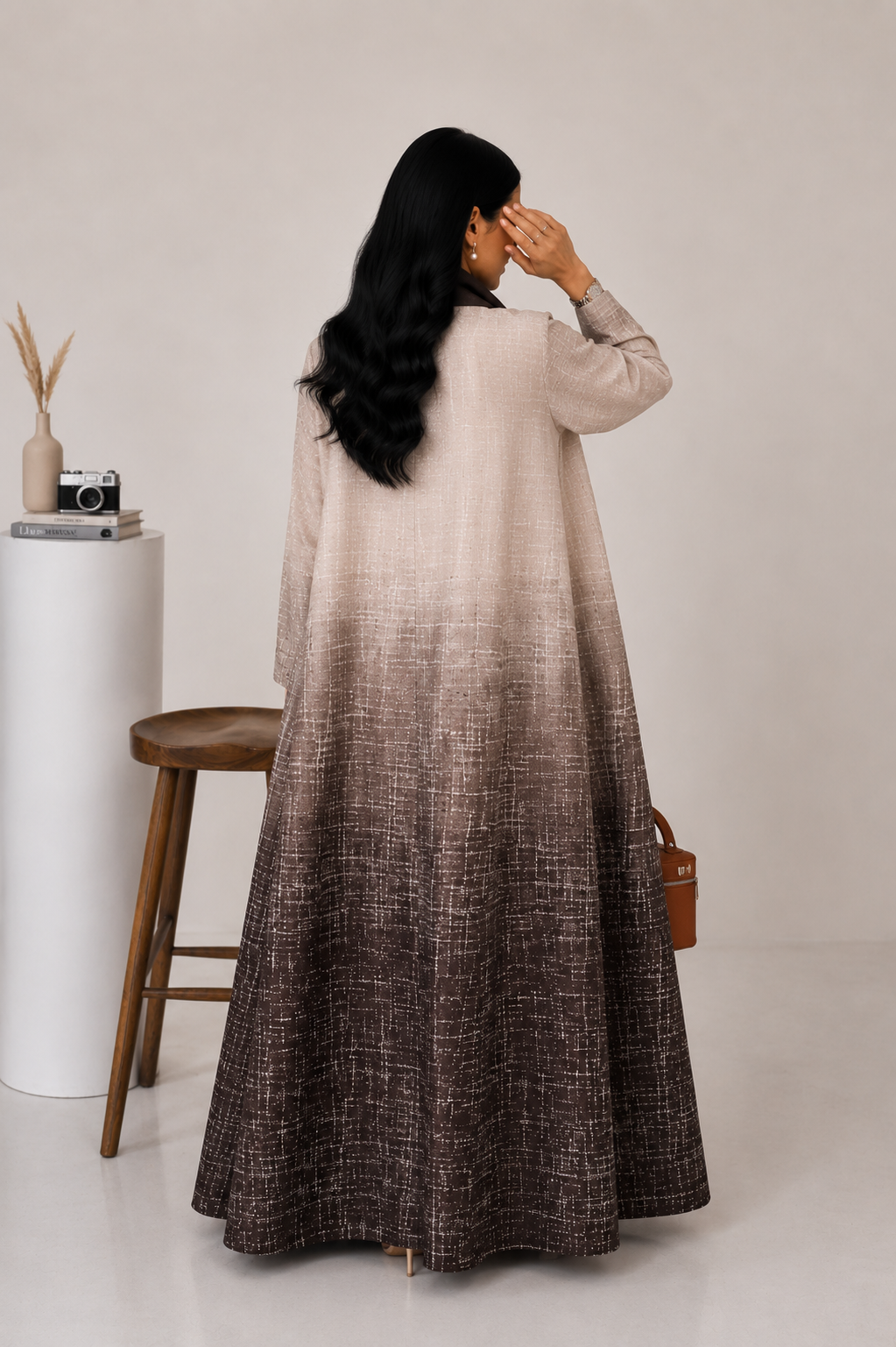 PLEATED ABAYA MOSAIC OMBRE