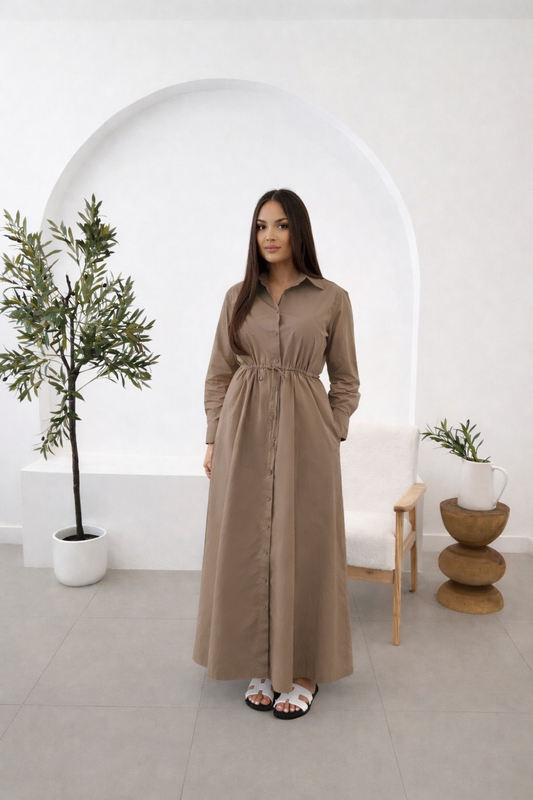 DUSK SHIRT DRESS TAUPE