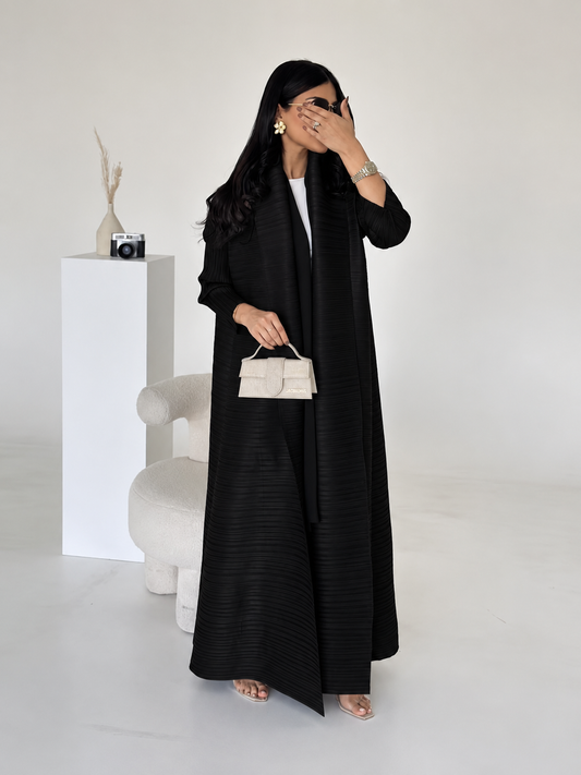 PLEATED ABAYA BLACK